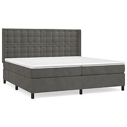 Maison Chic Lit Adulte - Lit simple Lit à sommier tapissier et matelas moelleux - Meuble de Chambre - Gris foncé 200x200cm Velours -MN30266