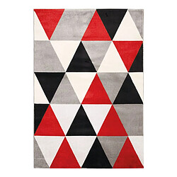 Thedecofactory TAO SCANDI - Tapis à motifs triangles rouge 150x220