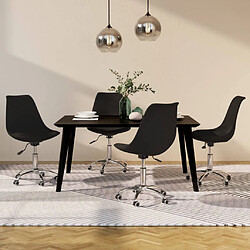 vidaXL Chaises pivotantes à manger lot de 4 Noir Tissu