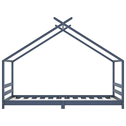 Avis vidaXL Cadre de lit d'enfant Gris Bois de pin massif 90x200 cm