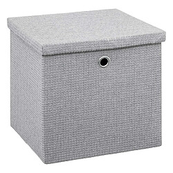 Avis Five Simply Smart Lot de 6 boites de rangement en tissu avec couvercle - 31x31x31cm - Gris