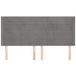 Avis Maison Chic Tête de lit scandinave avec oreilles,meuble de chambre Gris clair 183x16x118/128 cm Velours -MN33677