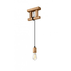 Lumière Suspension design Leon Bois,acier olive 1 ampoule 80cm