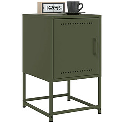 Avis vidaXL Table de chevet vert olive 36x39x60,5 cm acier