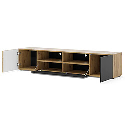 Bestmobilier Ozzy - meuble tv - bois et noir - 200 cm