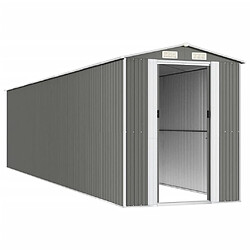 Helloshop26 Abri de jardin cabane cabanon maison de stockage remise extérieur hangar outils robuste clair 192 x 855 x 223 cm acier galvanisé gris 02_0022263