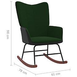 vidaXL Chaise à bascule Vert foncé Velours et PVC pas cher