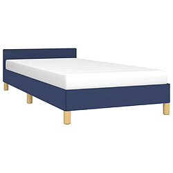 Avis Maison Chic Lit adulte - Cadre Structure de lit avec tête de lit Contemporain Bleu 80x200 cm Tissu -MN37568