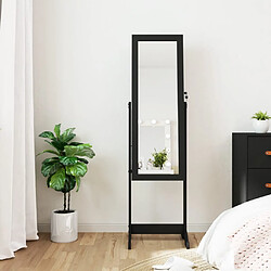 vidaXL Armoire à bijoux miroir avec lumières LED sur pied noir