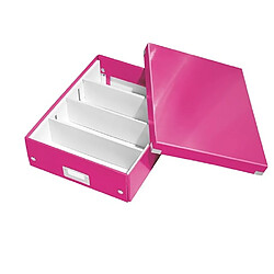 Boîte de rangement carton Leitz Click&Store Wow avec séparateurs H 10,5 x L 27,8 x P 36,8 cm rose