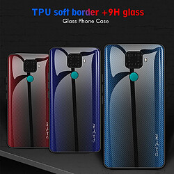 Avis Wewoo Coque Pour Huawei Nova 5i Pro Texture Gradient Glass Housse de protection bleu foncé