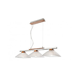 Lumière Suspension Ela Verre,bois,acier Rustique 3 ampoules 60cm