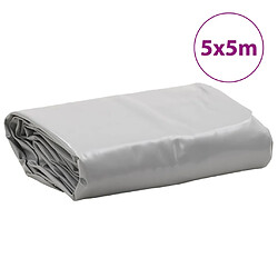 vidaXL Bâche gris 5x5 m 650 g/m² pas cher