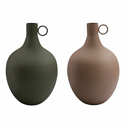 Vase DKD Home Decor 23 x 23 x 38,5 cm Aluminium (2 Unités)