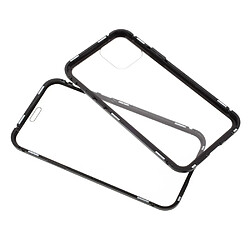 Coque en cadre métallique couverture complète magnétique du cadre double face noir pour votre Apple iPhone 12/12 Pro