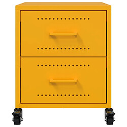 Acheter vidaXL Tables de chevet 2 pcs jaune moutarde 36x39x43,5 cm acier