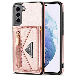 Coque en TPU + PU N.BEKUS avec béquille, porte-carte et dragonne rose pour votre Samsung Galaxy S22 Plus 5G