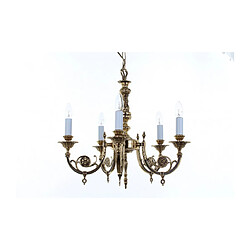 Lumière Chandelier sans abats jours Chelsea Laiton poli 5 ampoules 56cm