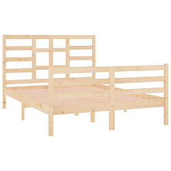 Avis vidaXL Cadre de lit sans matelas bois massif 135x190 cm