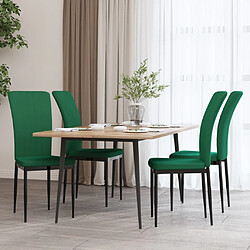 vidaXL Chaises à manger lot de 4 Vert foncé Velours 