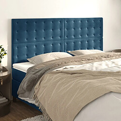 vidaXL Têtes de lit 4 pcs Bleu foncé 90x5x78/88 cm Velours