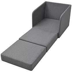 Acheter Helloshop26 Fauteuil chaise siège lounge design club sofa salon convertible 595 x 72 x 725 cm tissu gris clair 1102088/3