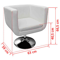 Acheter vidaXL Tabouret de bar Blanc Similicuir