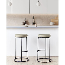 Beliani Tabouret de bar Set de 2 Cuir PU Gris clair MILROY