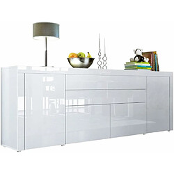 Mpc Buffet Blanc Laqué (hxlxp) : 72 X 200 X 35 