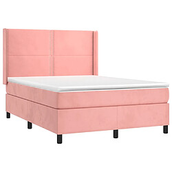 Acheter Sommier à lattes,Cadre à lattes de lit pour Adulte matelas et LED Rose 140x190 cm Velours -MN10090