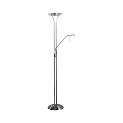 Luminaire Center Lampadaire avec liseuse Montana Chrome satiné,verre givré 1 ampoule 180cm