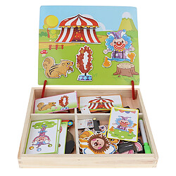 livre magnétique jigsaw puzzle kid jouet éducatif cirque habiller ensemble