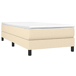 Avis Maison Chic Structures de lit + matelas,Lit à sommier tapissier avec matelas Crème 80x200 cm Tissu -MN77103