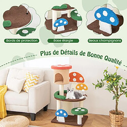 Helloshop26 Arbre à chat 102 cm en forme de champignon boule à ressort condo poteau griffoir plateforme de saut tour de jeux pour chat multicolore 20_0007643