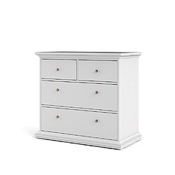 Alter Commode à quatre tiroirs, couleur blanche, 96,2 x 86,9 x 48,5 cm pas cher