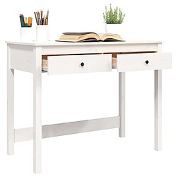 Acheter vidaXL Bureau avec tiroirs Blanc 100x50x78 cm Bois massif de pin