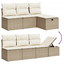 Avis vidaXL Salon de jardin avec coussins 8 pcs beige résine tressée