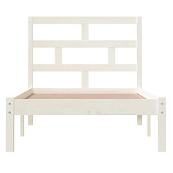 Avis vidaXL Cadre de lit sans matelas blanc bois massif