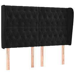 vidaXL Tête de lit avec oreilles Noir 147x23x118/128 cm Velours