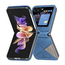 Htdmobiles Housse pour Samsung Galaxy Z Flip 5 5G - etui coque pochette portefeuille - BLEU