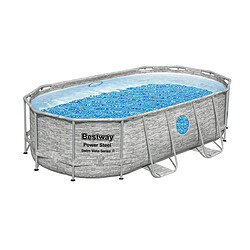 Piscine tubulaire Power Steel SwimVista avec hublots ovale 4,27 x 2,50 x 1,00 m - Bestway