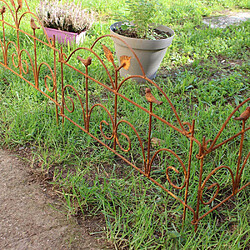 Acheter Hermes Trading Bordure de jardin décorative en fer forgé rouillé Lot de 3.