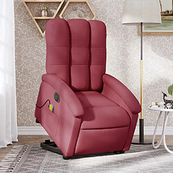 Maison Chic Fauteuil Relax pour salon, Fauteuil inclinable de massage électrique Rouge bordeaux Tissu -GKD75604