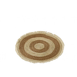 Dansmamaison Tapis Floche Ecorce De Mais/Coton Beige/Marron taille S