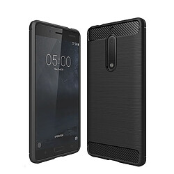 Wewoo Coque noir pour Nokia 5 Texture de fibre de carbone brossé Antichoc TPU Housse de protection