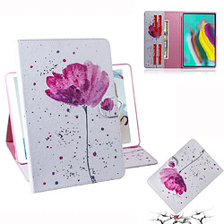 Wewoo Housse Coque Etui à rabat horizontal pourpre avec motif orchidées pour Galaxy Tab S5E T720 / T725avec porte-carte et fente carte