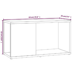 vidaXL Meuble TV Chêne fumé 60x24x32 cm Bois d'ingénierie pas cher