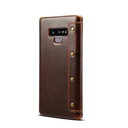 Avis Wewoo Housse Coque Pour Galaxy Note9 Denior Oil Wax Cuir de vachette Étui en à rabat horizontal simple avec fentes cartes et portefeuille marron