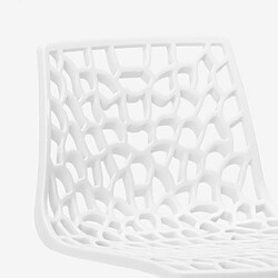 Vente-Unique Tabouret de bar CLARK - Polypropylène - Blanc - Base noire pas cher