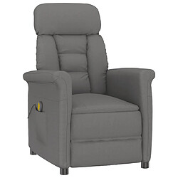 vidaXL Fauteuil de massage Gris foncé Similicuir daim